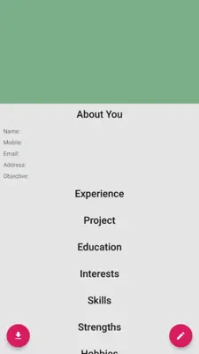 Resume Builder android App screenshot 1